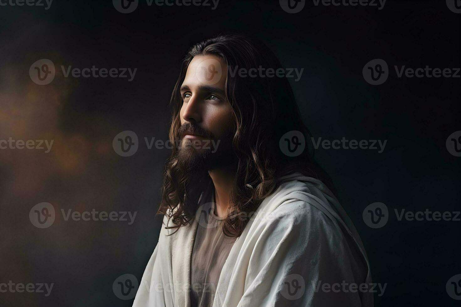 porträtt av Jesus Kristus. olja målning. ai generativ foto