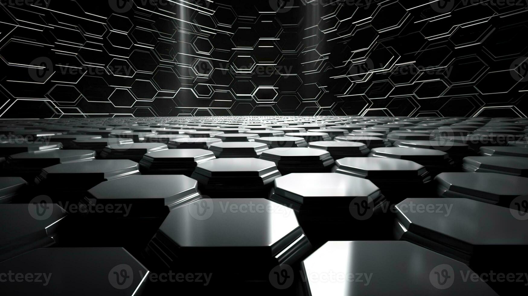 abstrakt bakgrund med hexagonal kakel. tech styled hex mönster. genererad ai. foto