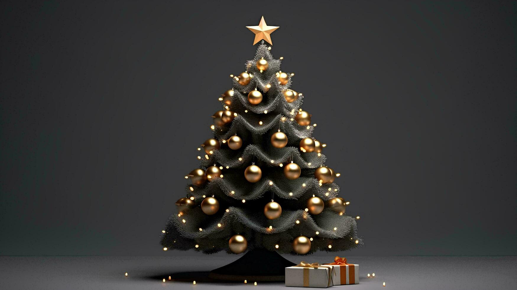 jul träd dekorerad med 3d animerad ljus foto