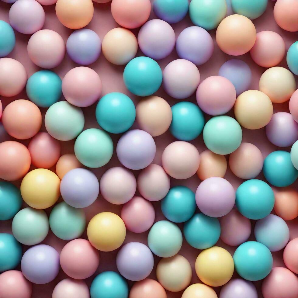färgrik pastell färger boll sfärer isolerat på vit bakgrund. ai generativ foto