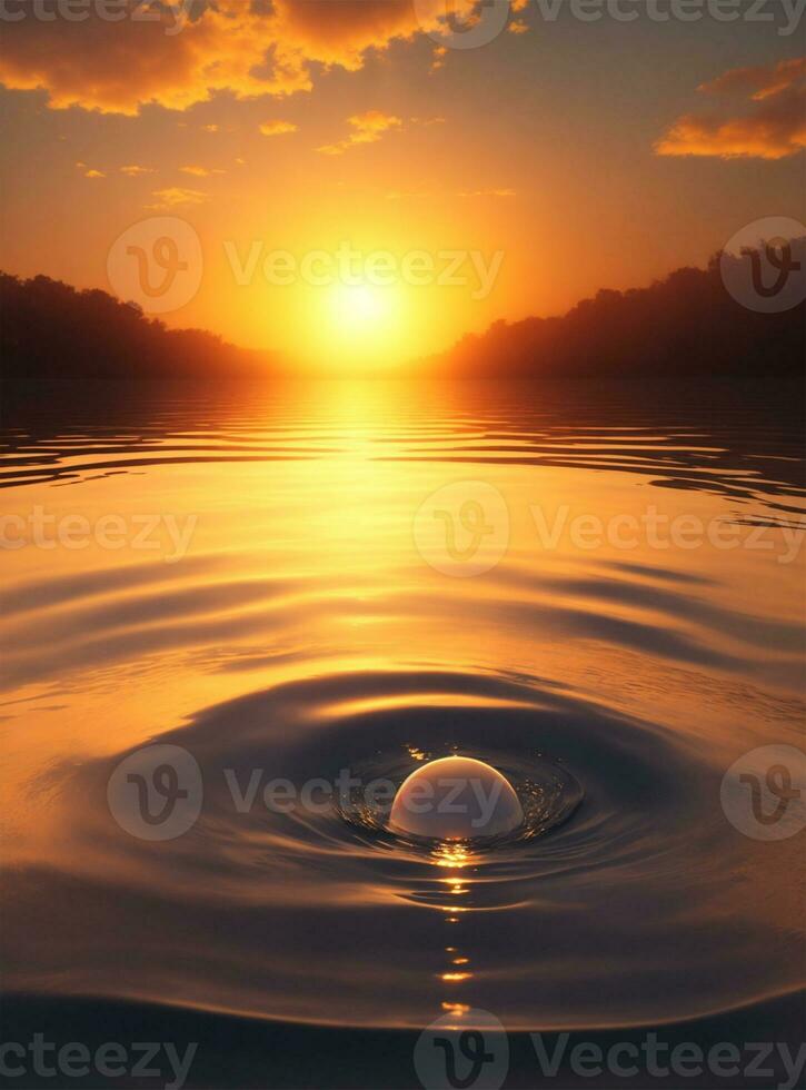 Sol Dropp i vatten foto