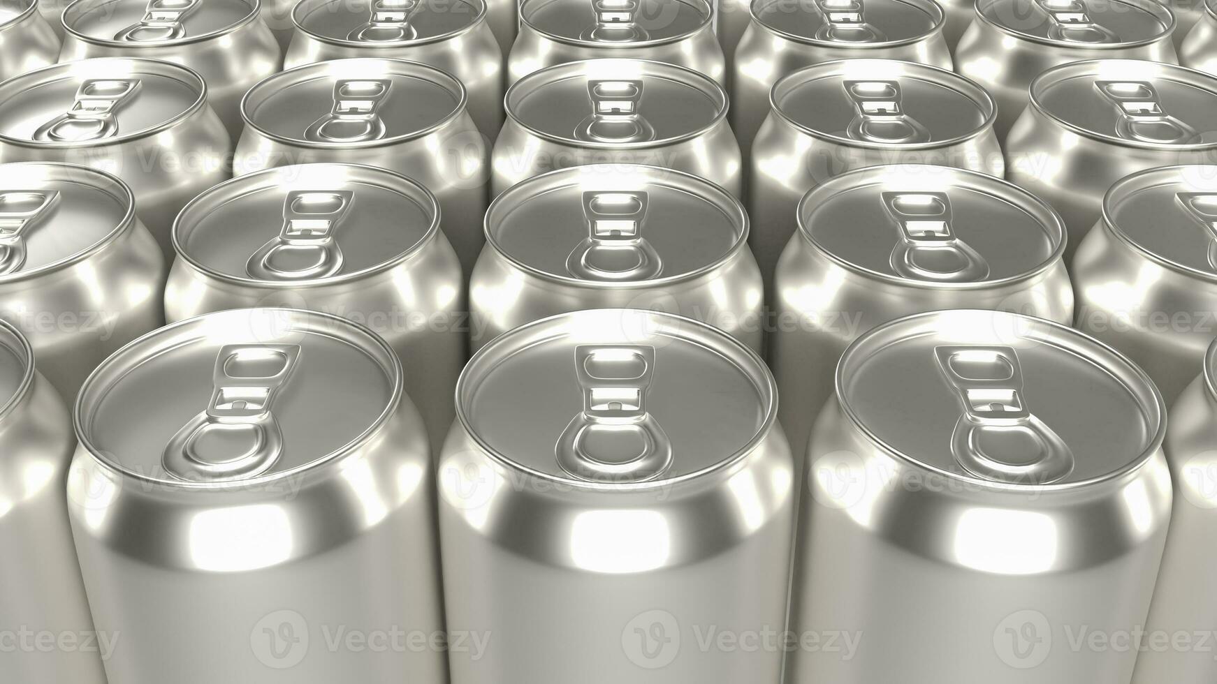 de aluminium kan för mat och dryck begrepp 3d tolkning foto
