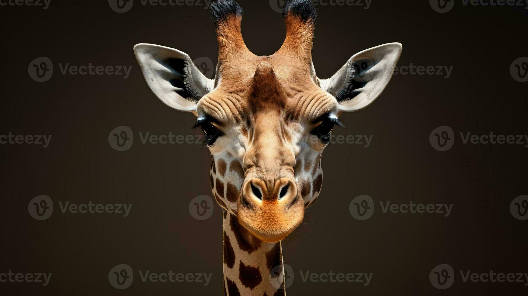en giraff med horn ai genererad foto