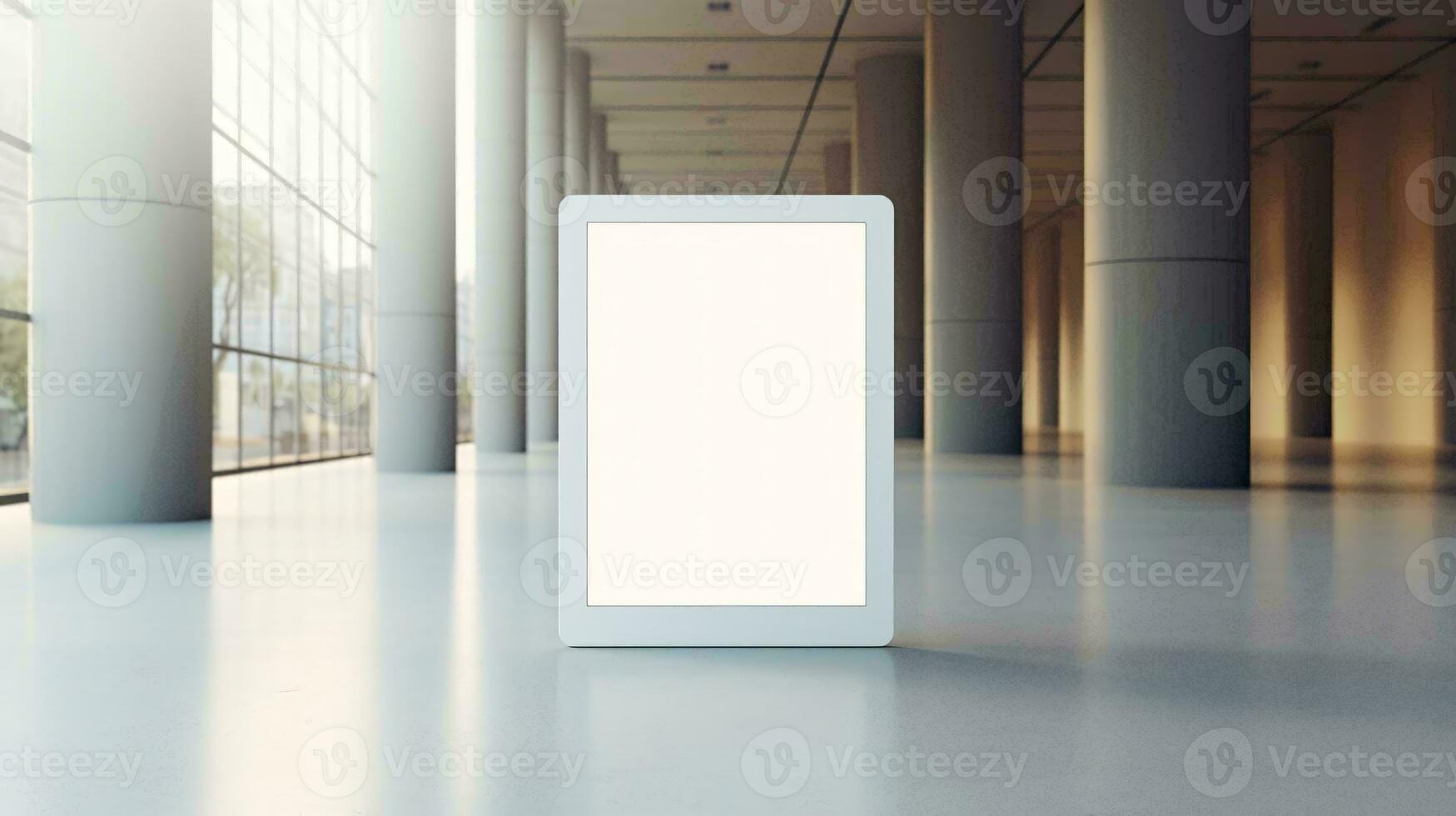 en vit skärm i en rum ai genererad foto