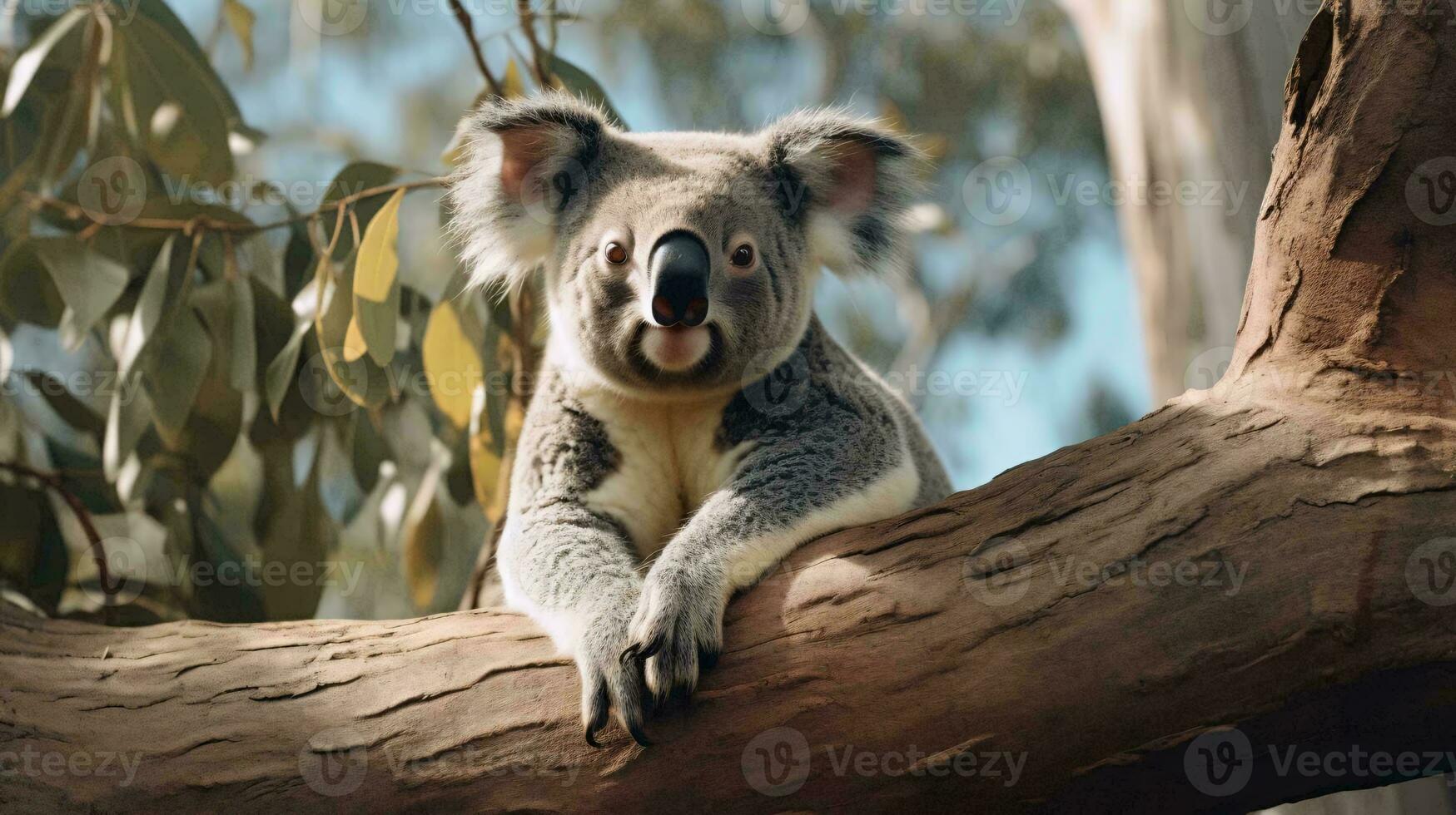 en koala Björn i en träd ai genererad foto