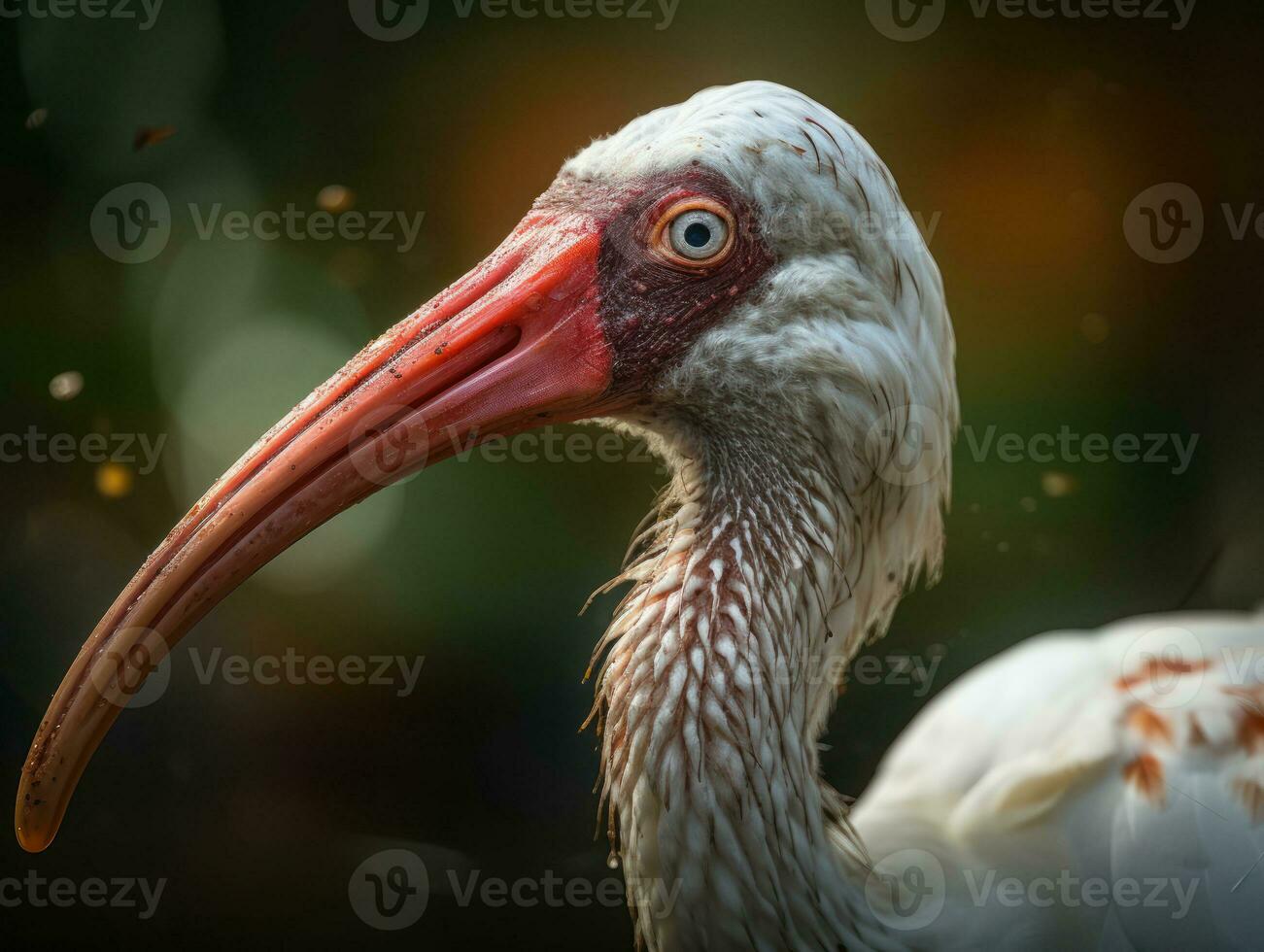 ibis fågel porträtt ai genererad foto