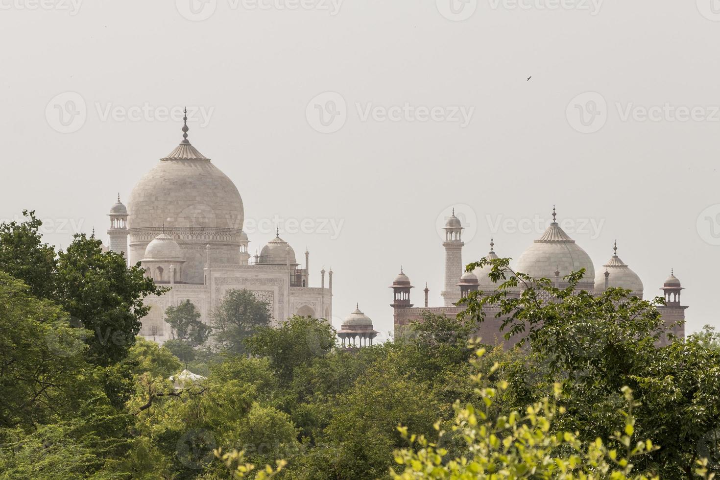 taj mahal i agra, indien. utsikt från taj naturpromenad. foto