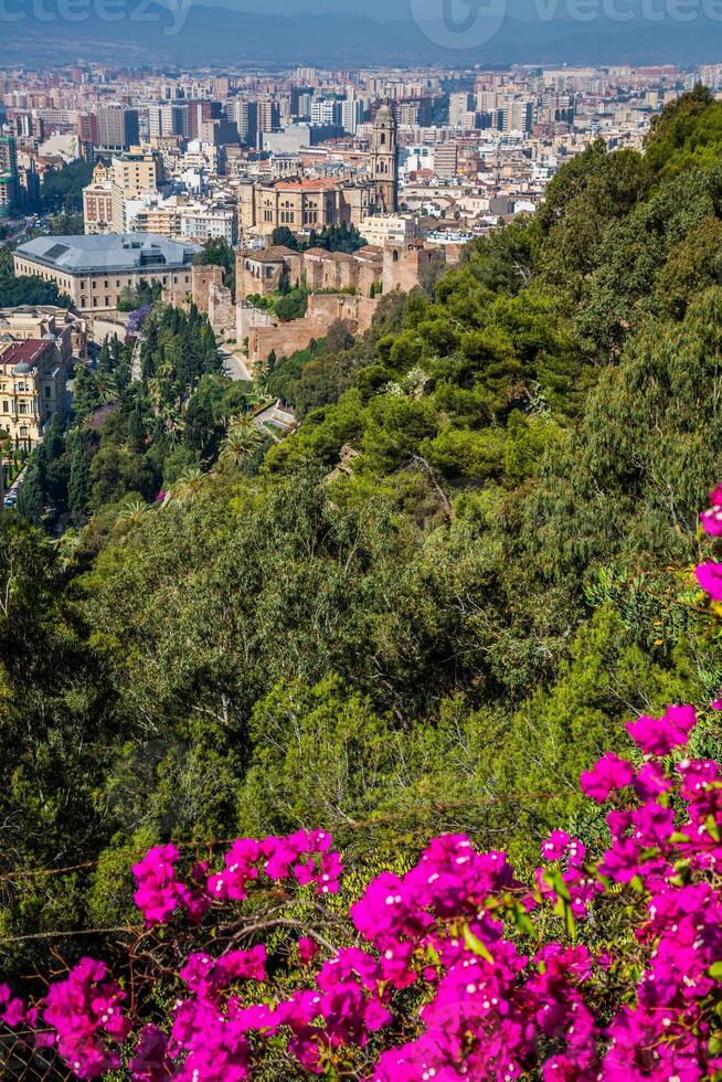 panorama av Malaga, Spanien foto