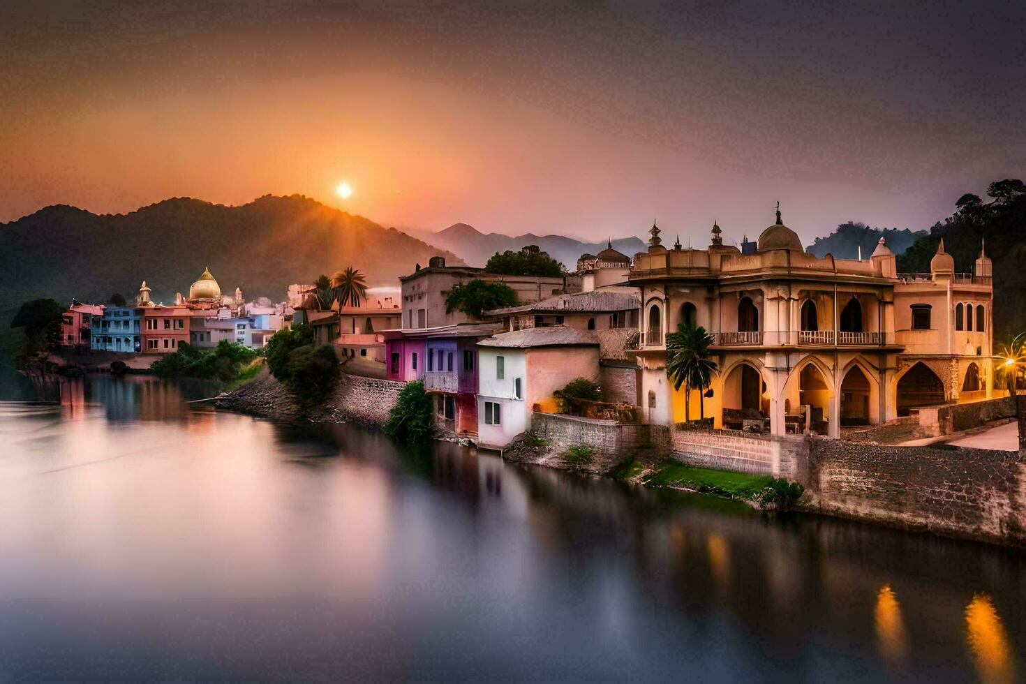 de stad av udaipur i Indien. ai-genererad foto