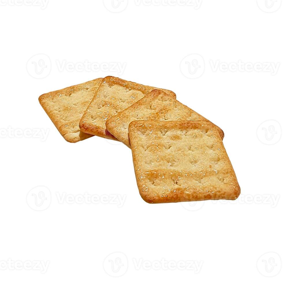 crackers i vit bakgrund foto