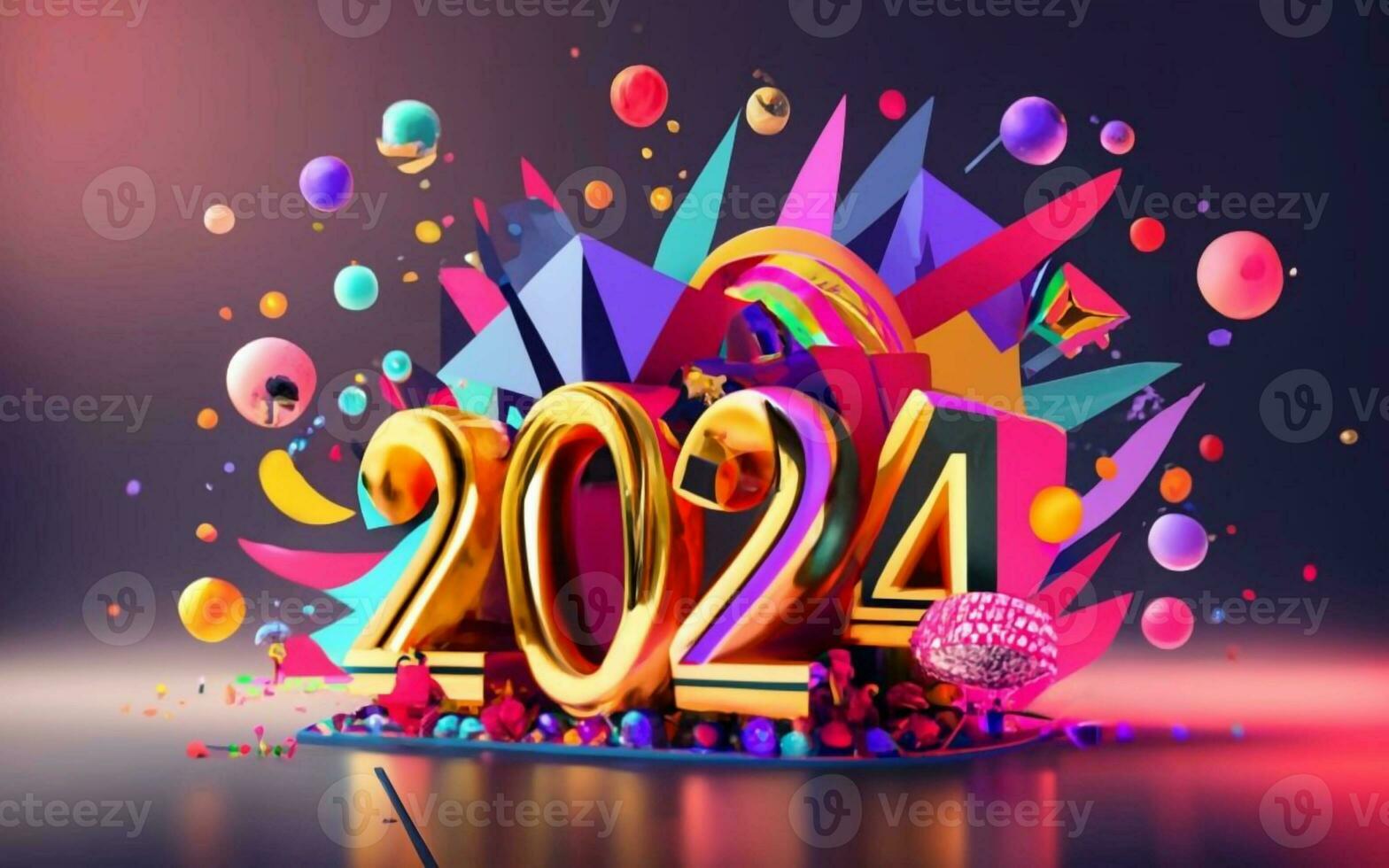 fira 2024 Lycklig ny år kommande ai generativ foto