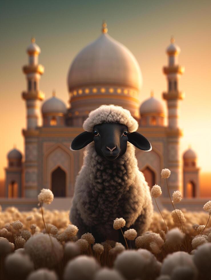 eid mubarak traditionell islamic festival religiös bakgrund ai genererad foto