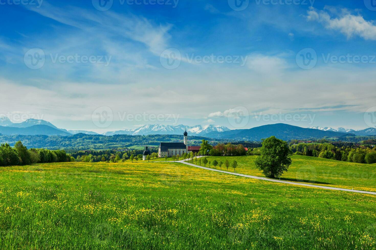 kyrka av villparting, irschenberg, övre Bayern, Tyskland foto