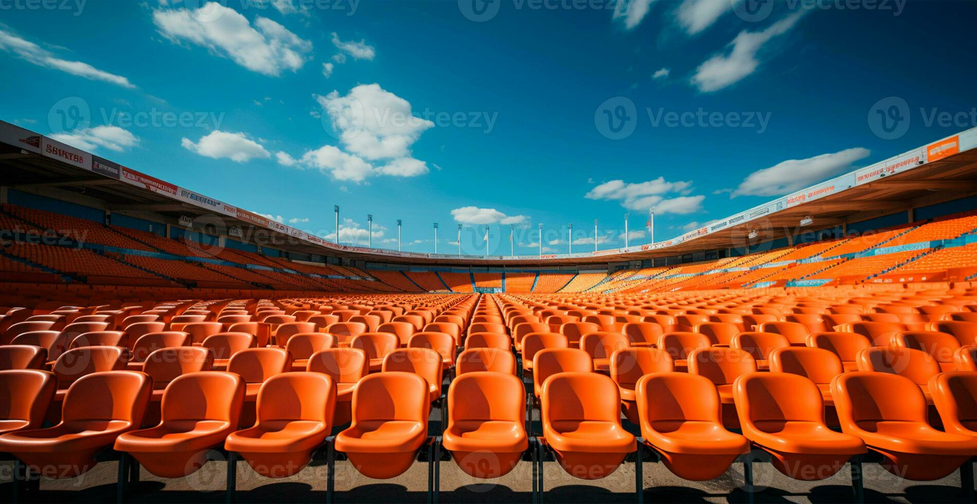 säten i de stadion, sporter arena fotboll, hockey, basketboll, volleyboll, tennis - ai genererad bild foto