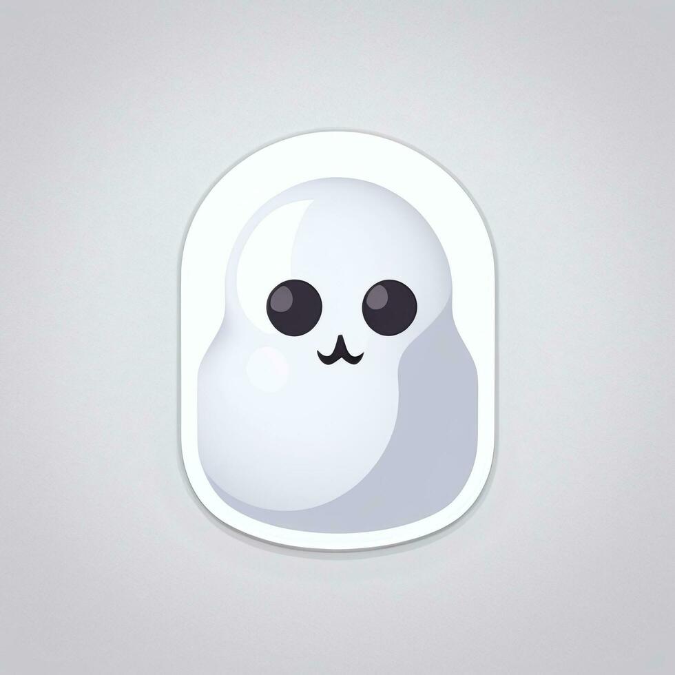 ai genererad spöke avatar ikon klämma konst klistermärke dekoration enkel bakgrund foto