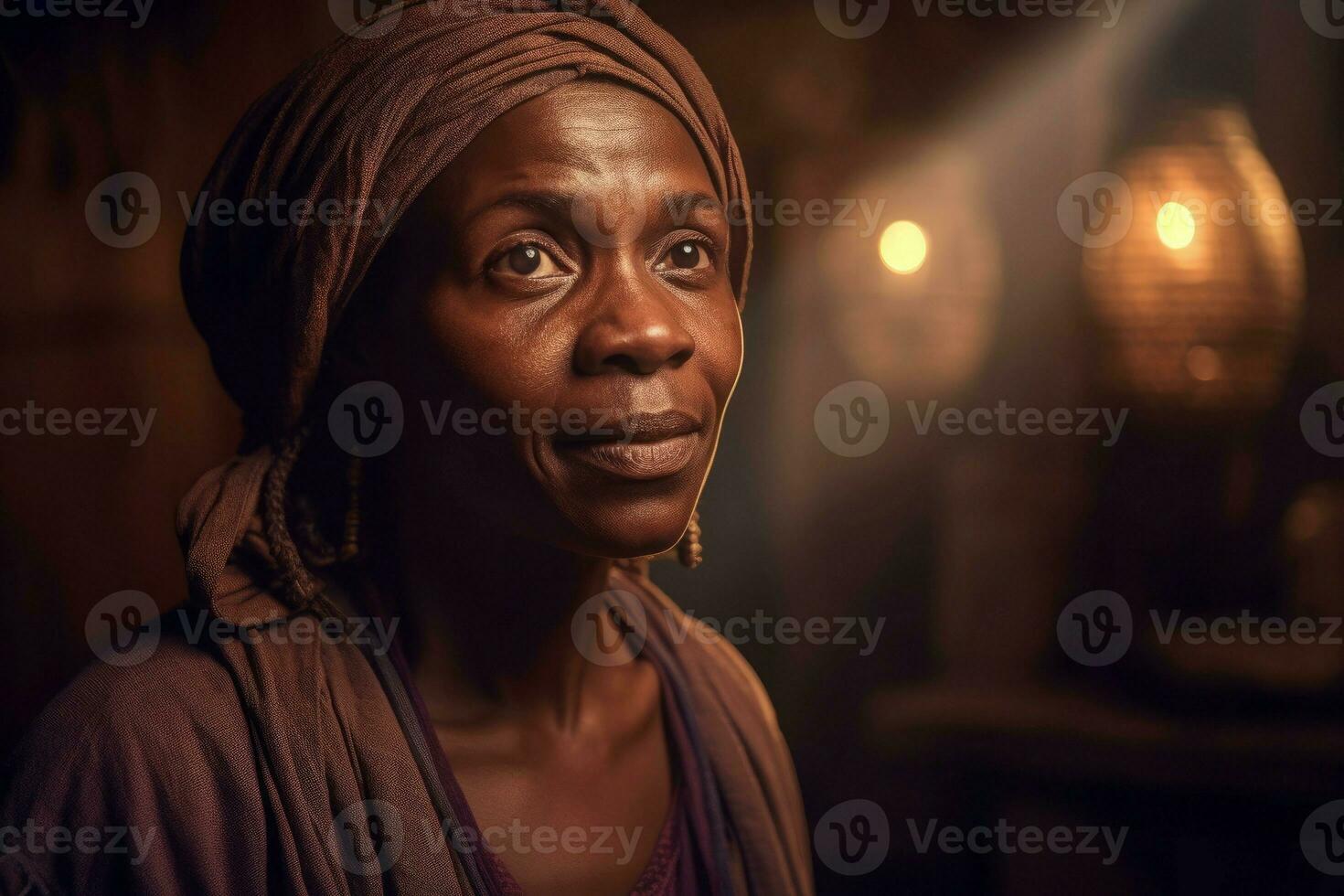 medeltida afrikansk kvinna. generera ai foto