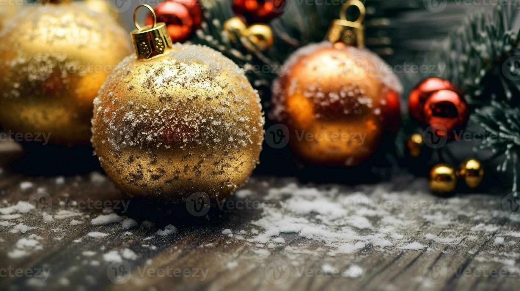 vinter- säsong- glad jul och Lycklig ny år bakgrund tapet, mall, baner, affisch, Semester design, skön jul boll sfär jul träd prydnad. ai genererad. foto