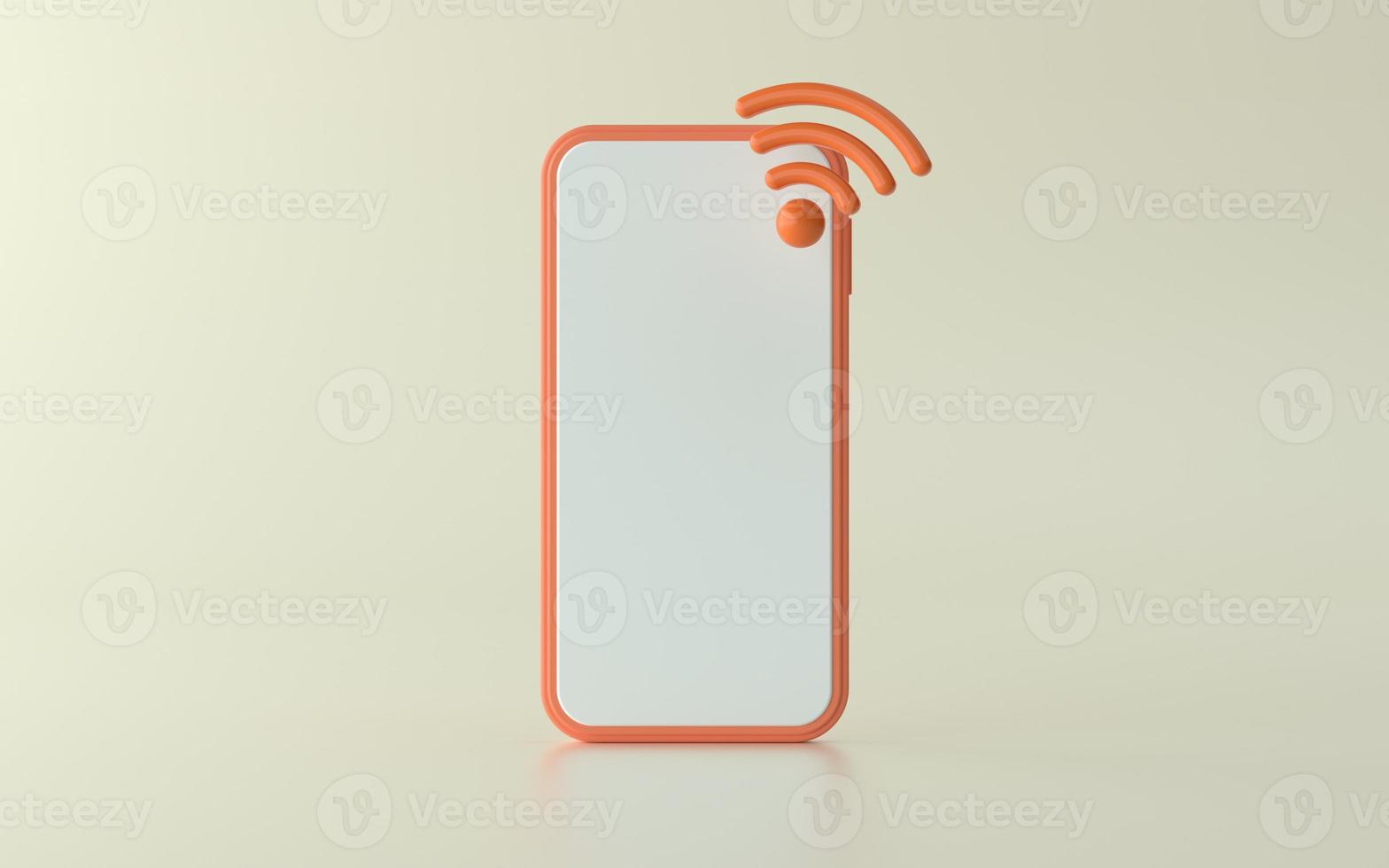 3D -illustration av telefon med signalikon foto