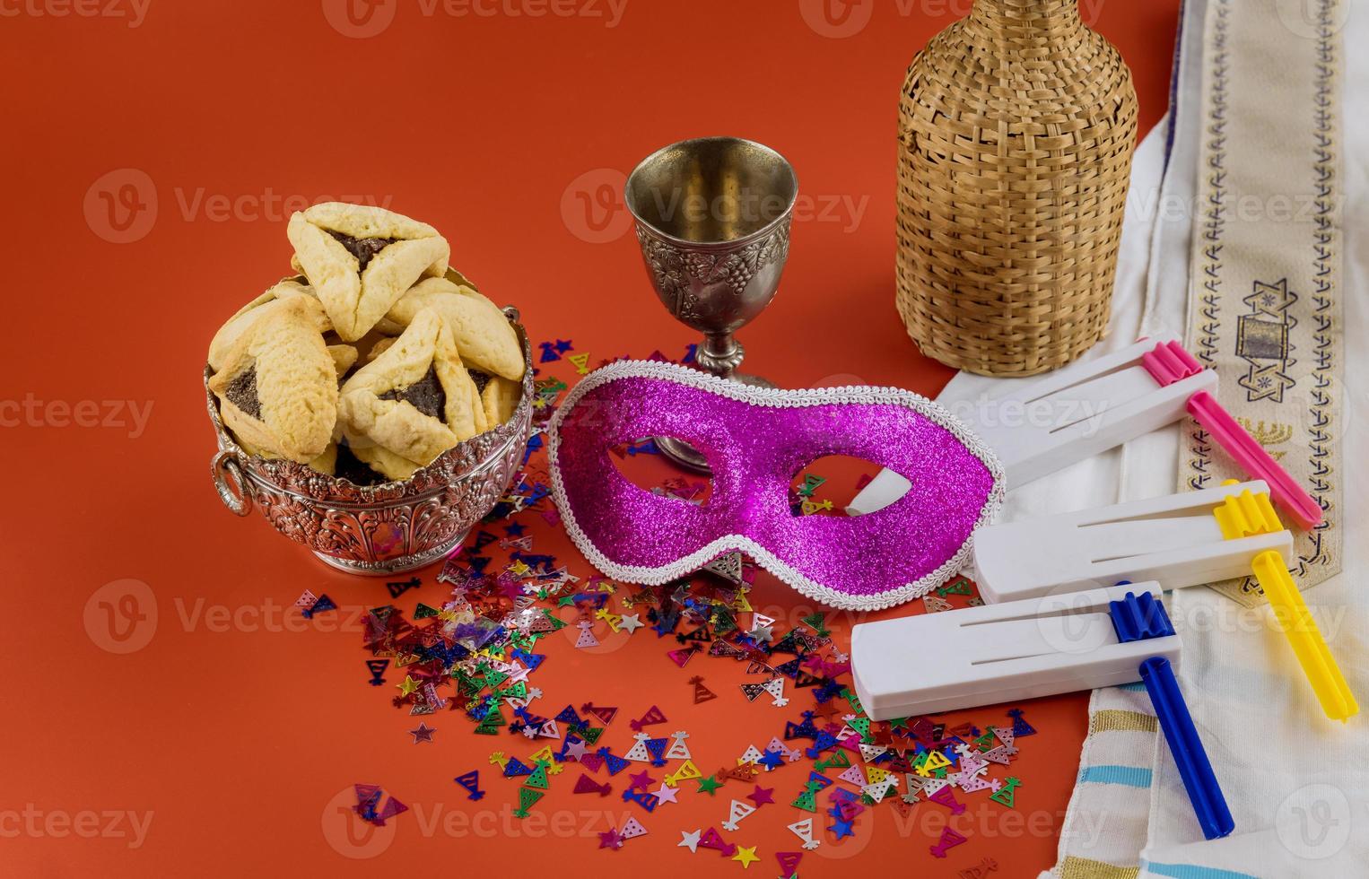 hamans ear cookies för purimfirande foto