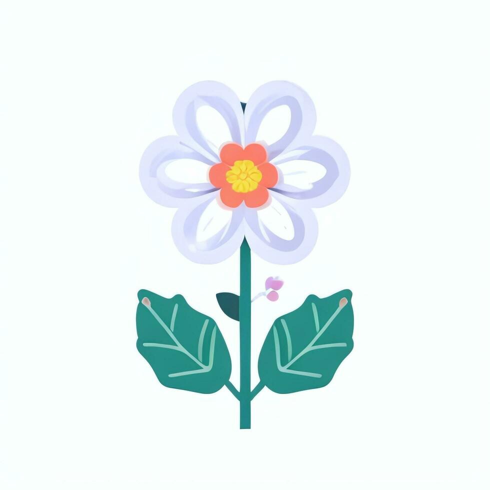 ai genererad blomma ikon klämma konst avatar klistermärke dekoration enkel bakgrund foto