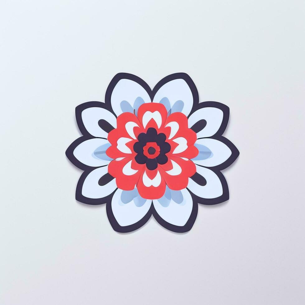 ai genererad blomma ikon klämma konst avatar klistermärke dekoration enkel bakgrund foto