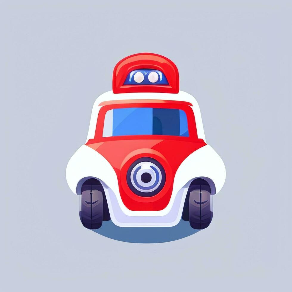 ai genererad leksak bil avatar ikon klämma konst klistermärke dekoration enkel bakgrund foto