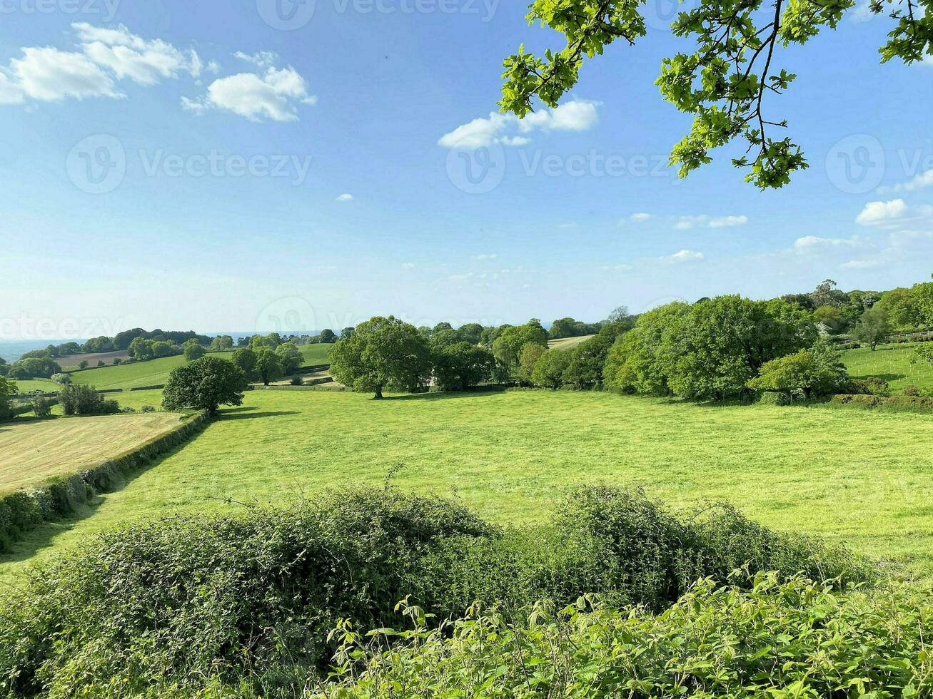 utsikt över Cheshires landsbygd vid Peckforton Hills foto