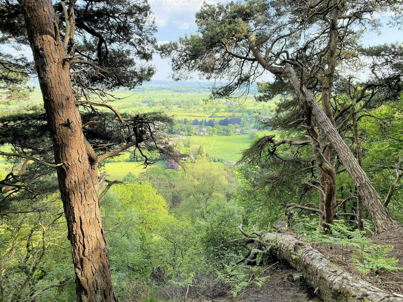 utsikt över Cheshires landsbygd vid Peckforton Hills foto