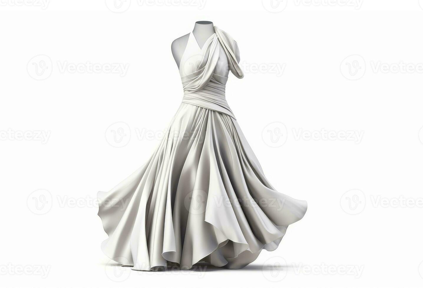 ai generativ kvinnors klänning på en vit bakgrund isolerat, klänning attrapp foto