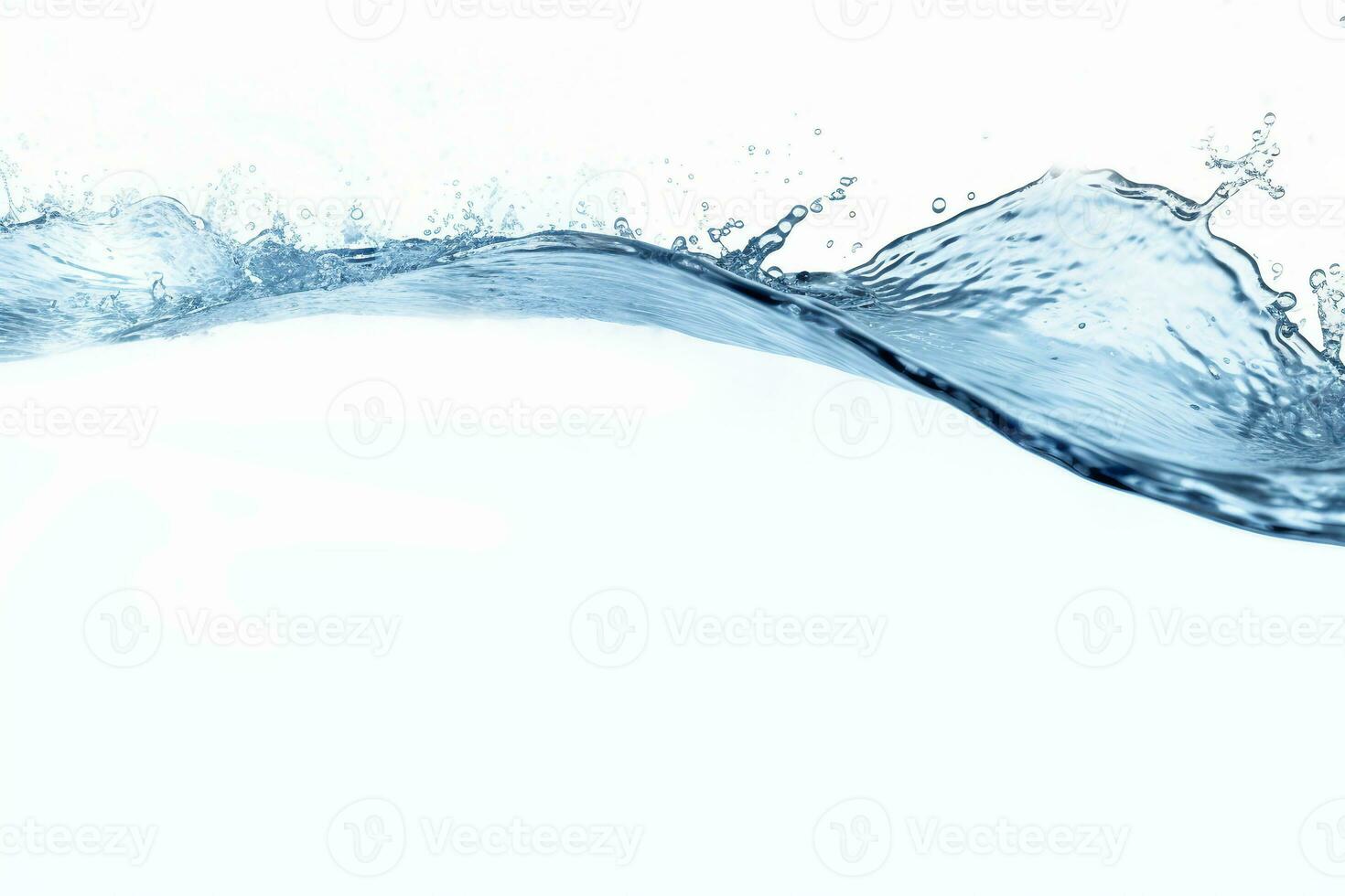 blå vatten stänk isolerat på vit bakgrund, blå vatten stänk Vinka, vatten droppar och krona från stänk av vatten foto