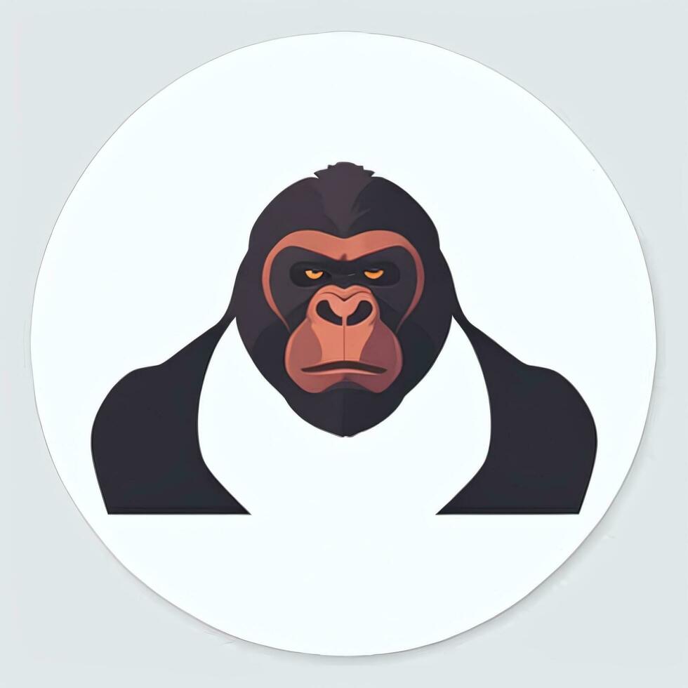 ai genererad gorilla ikon avatar gamer klämma konst klistermärke dekoration enkel bakgrund foto