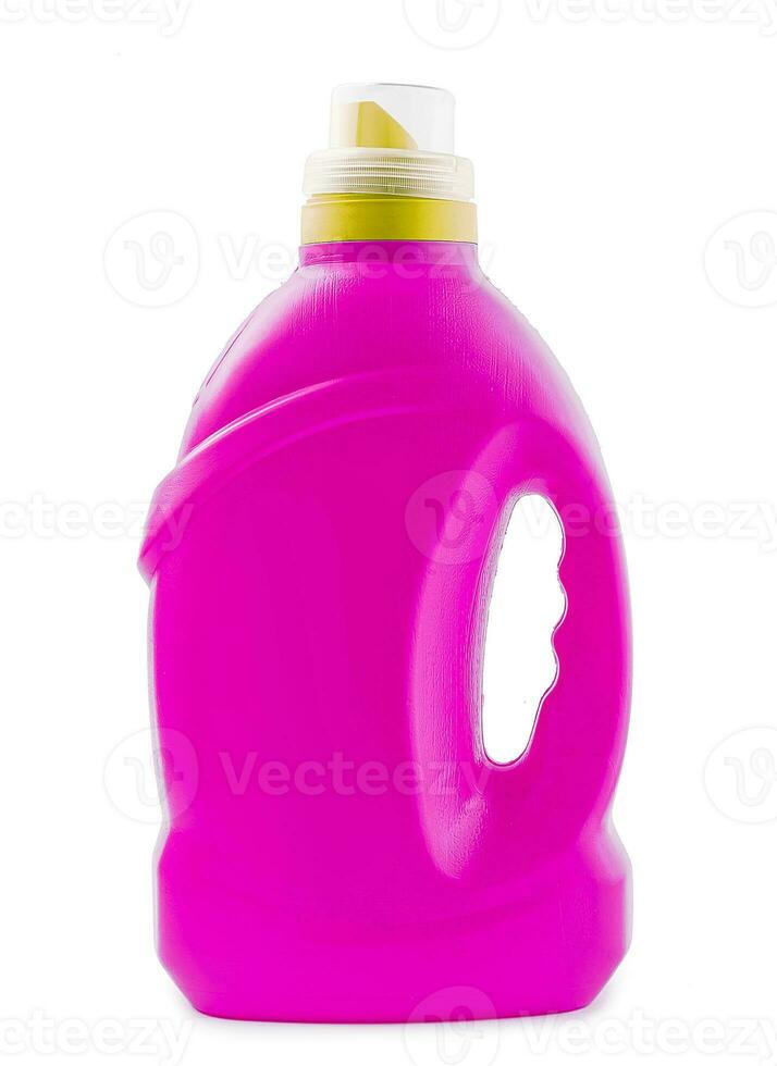 rosa rengöringsmedel flaska isolerat på vit bakgrund foto