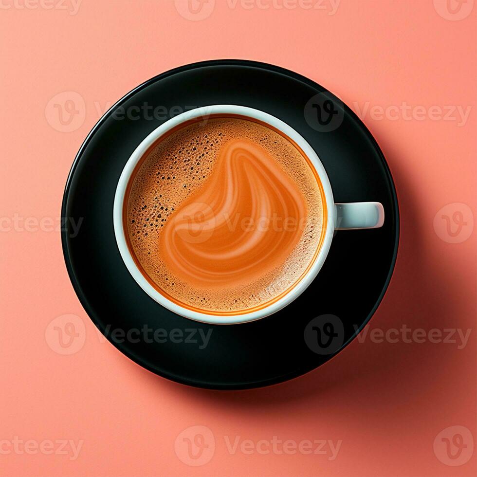 ai genererad en kopp av morgon- latte, uppfriskande kaffe, kaffe ha sönder - ai genererad bild foto