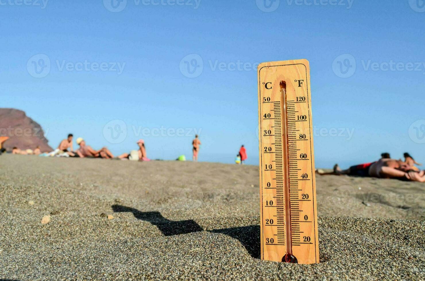 en termometer på de strand foto