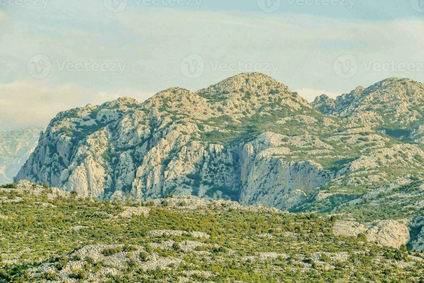 de bergen är täckt i grön vegetation foto