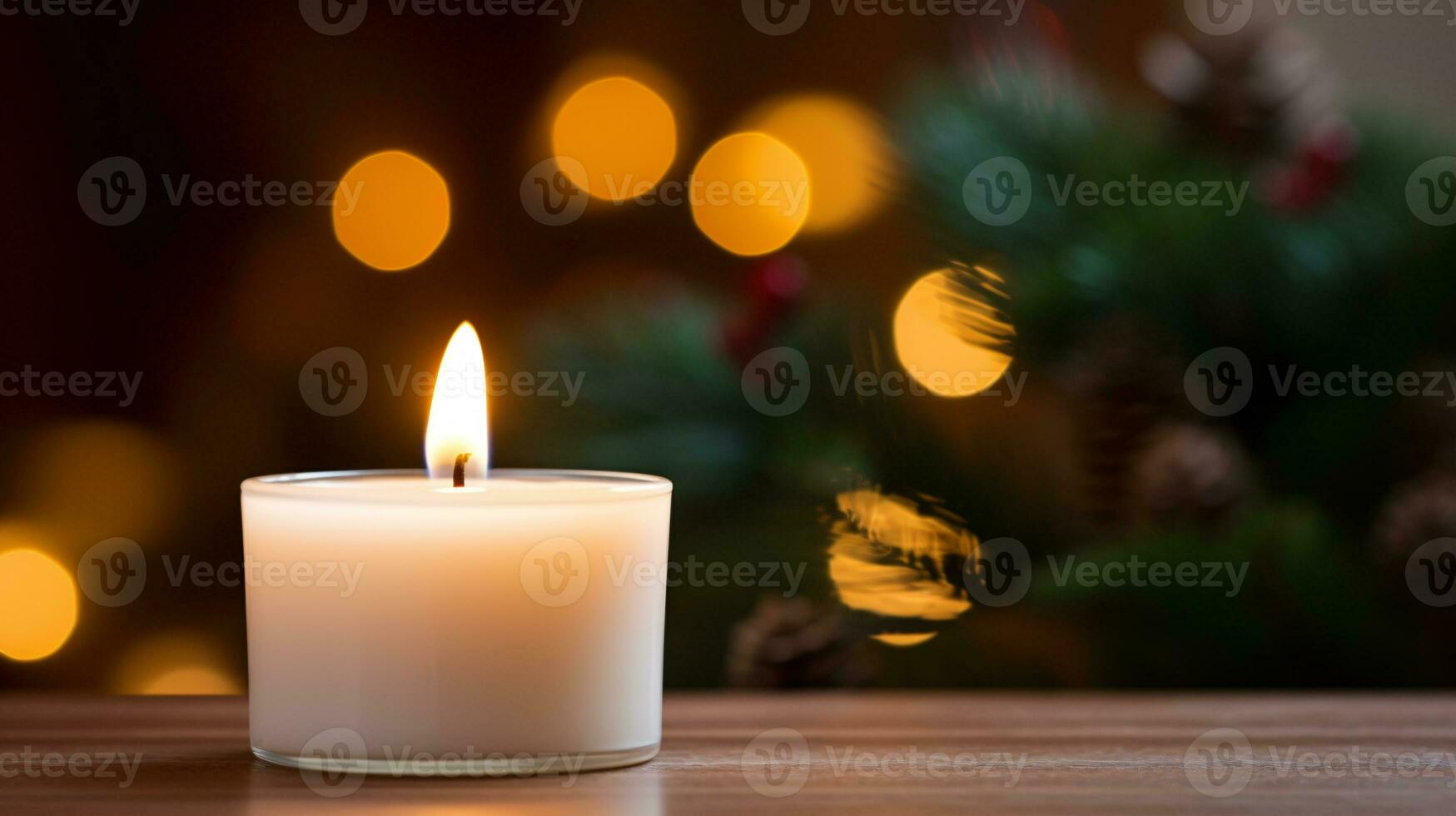 ai generativ stänga upp av festlig jul ljus med slät bokeh bakgrund foto