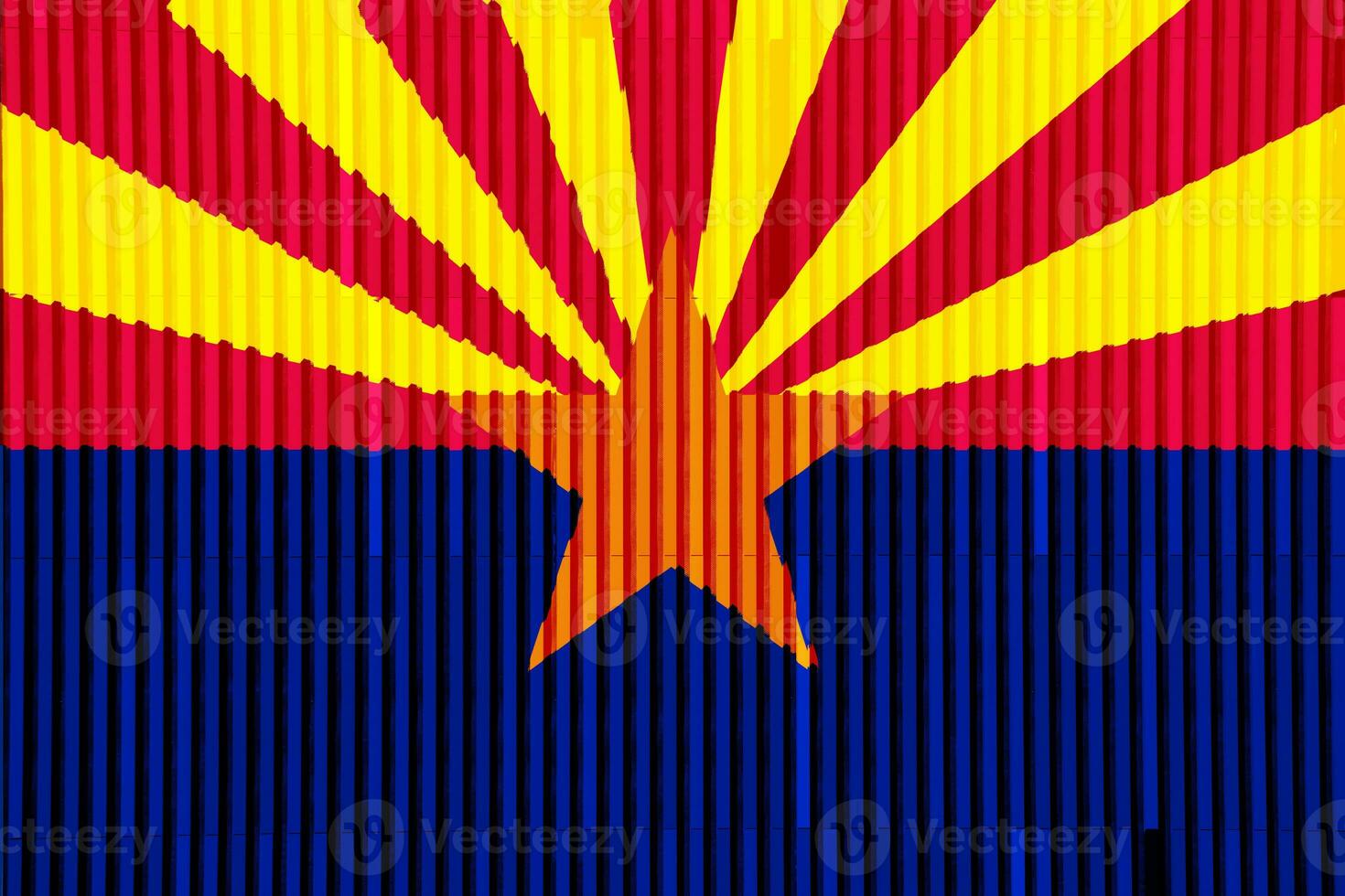 flagga av stat av arizona på en texturerad bakgrund. begrepp collage. foto