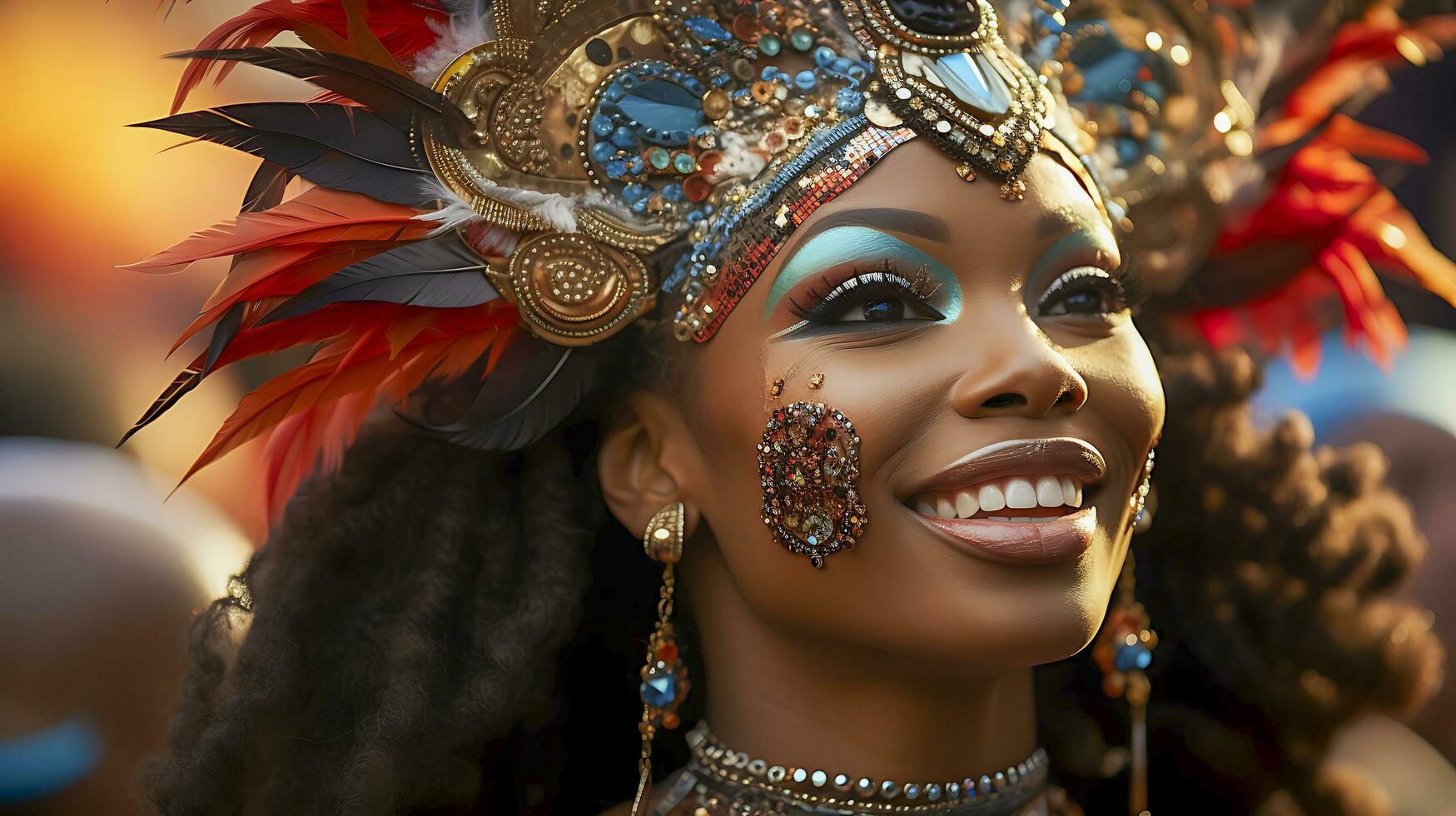 människor njuter gata karneval festival, vänner skrattande utomhus i kostymer. notering kulle karneval artist. ai genererad foto