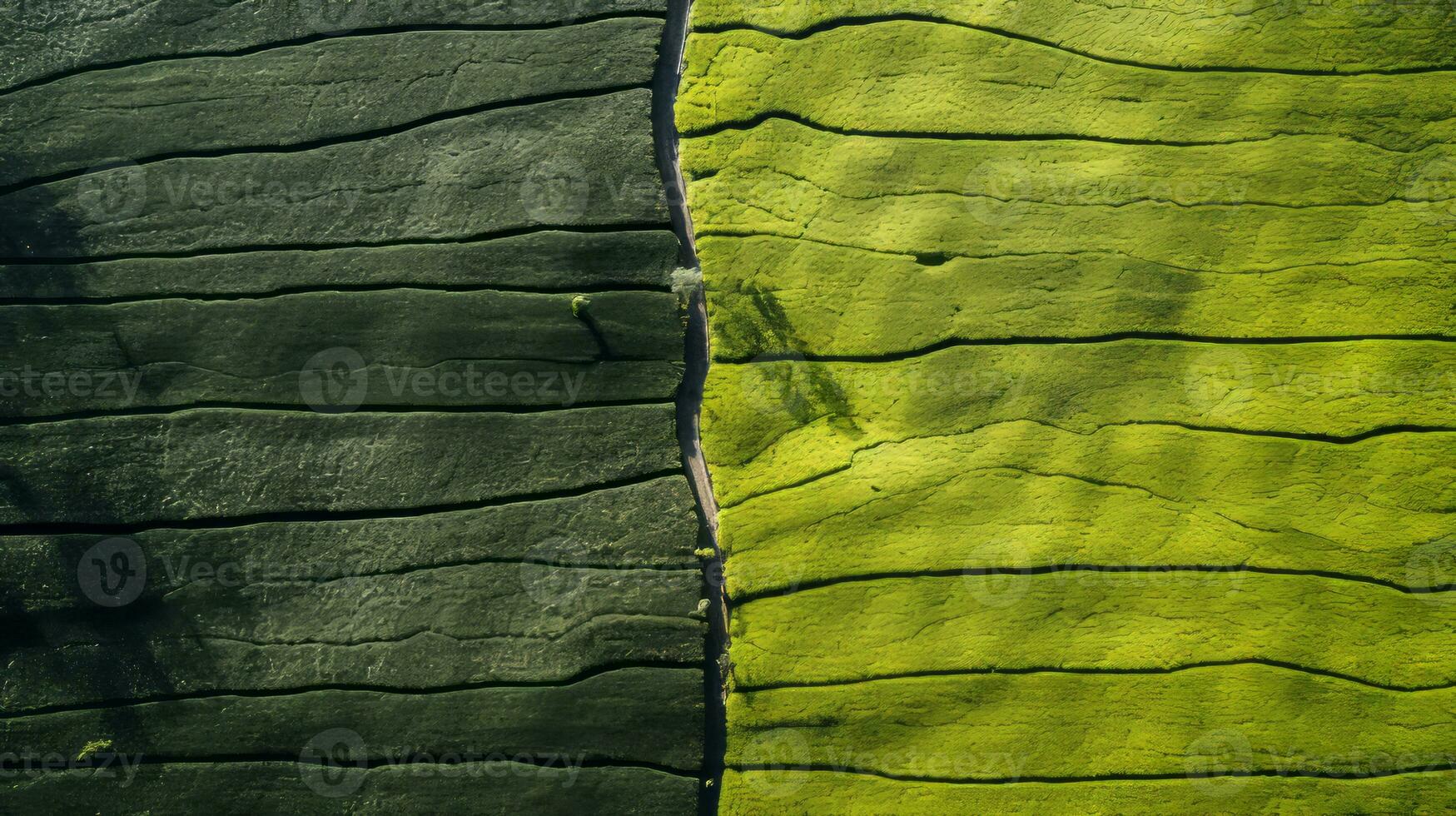 ai genererad te plantage landskap, topp se textur foto