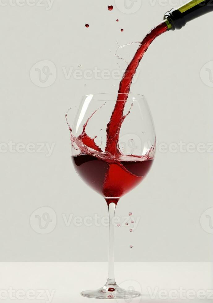 ai genererad en röd vin stänk isolerat på en vit bakgrund. ai genererad foto