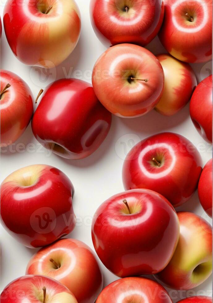 äpplen isolerat på en vit bakgrund. ai genererad foto
