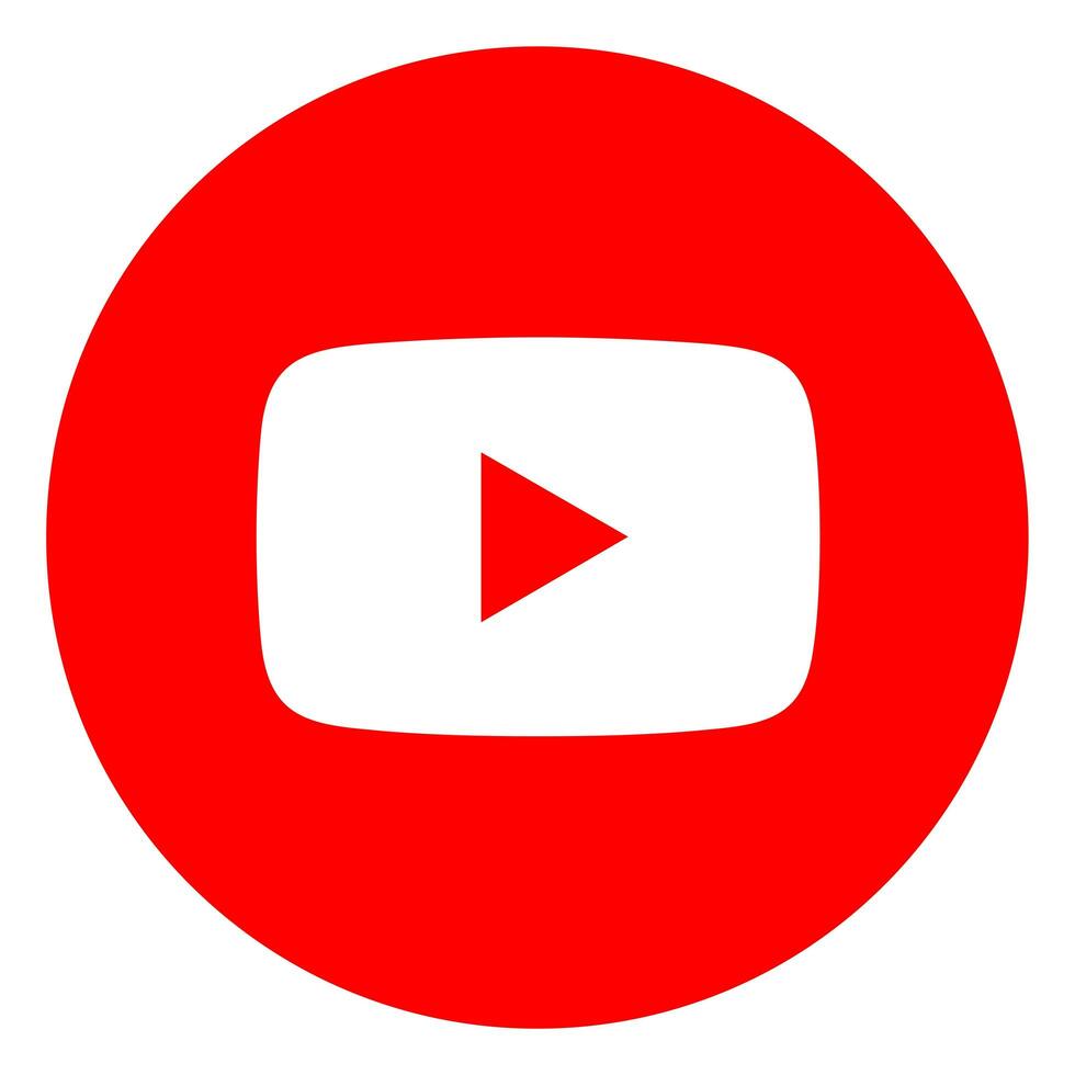 runda Youtube logotyp isolerat på vit bakgrund foto