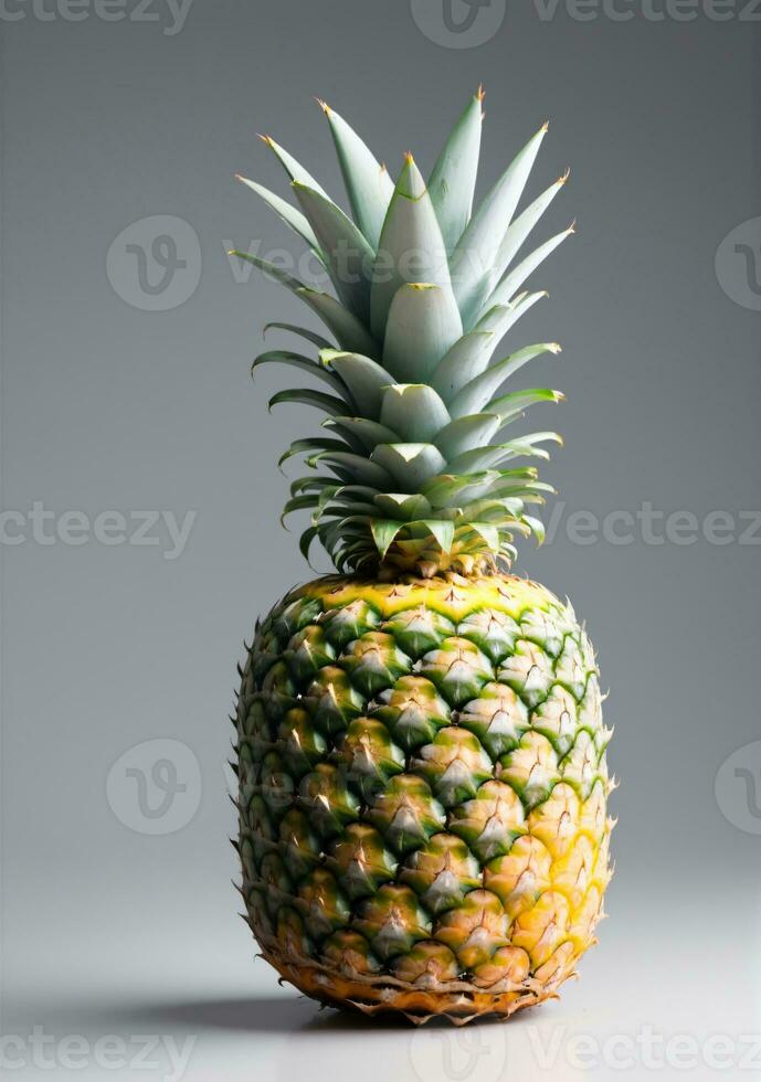 ananas isolerat på en vit bakgrund. ai genererad foto