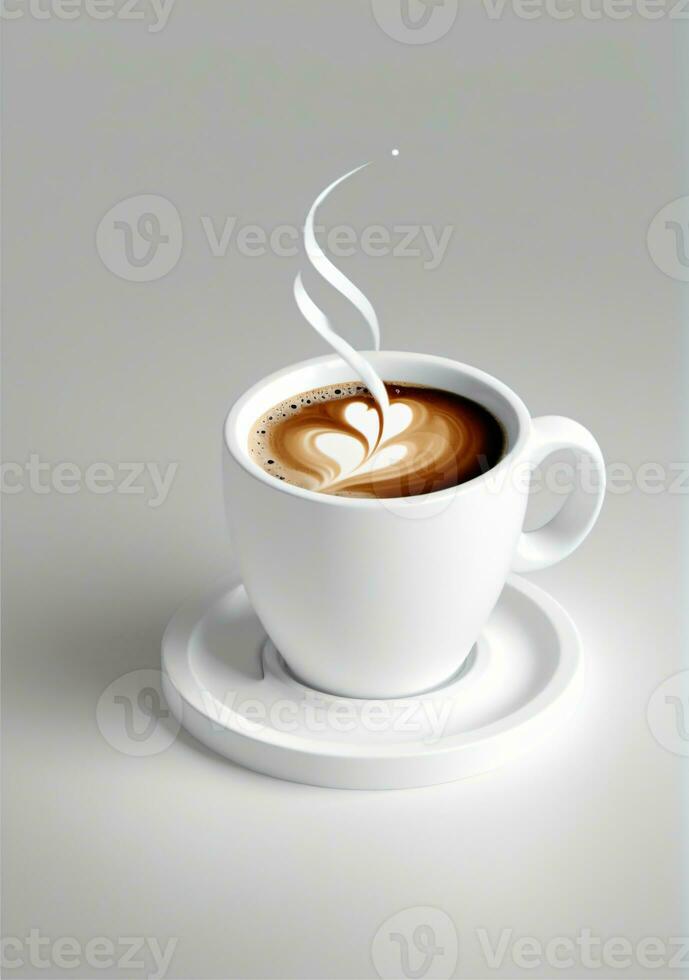 kaffe kopp isolerat på en vit bakgrund. ai genererad foto