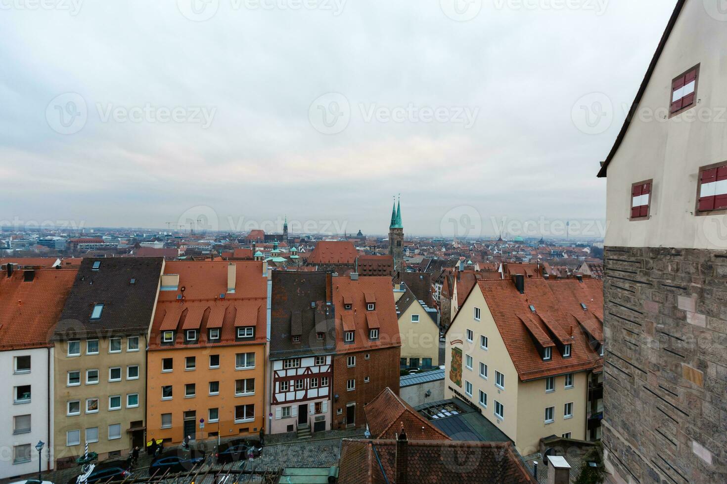 panorama av de gammal stad av Nürnberg foto