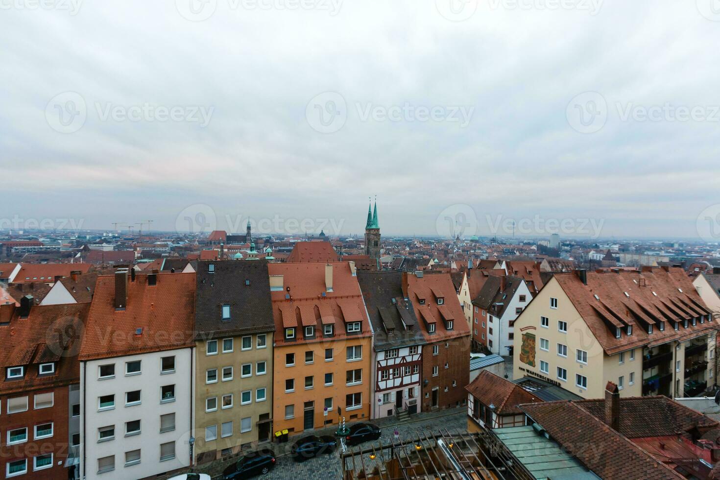Nürnberg, Tyskland, gammal stad hus, stadsbild foto