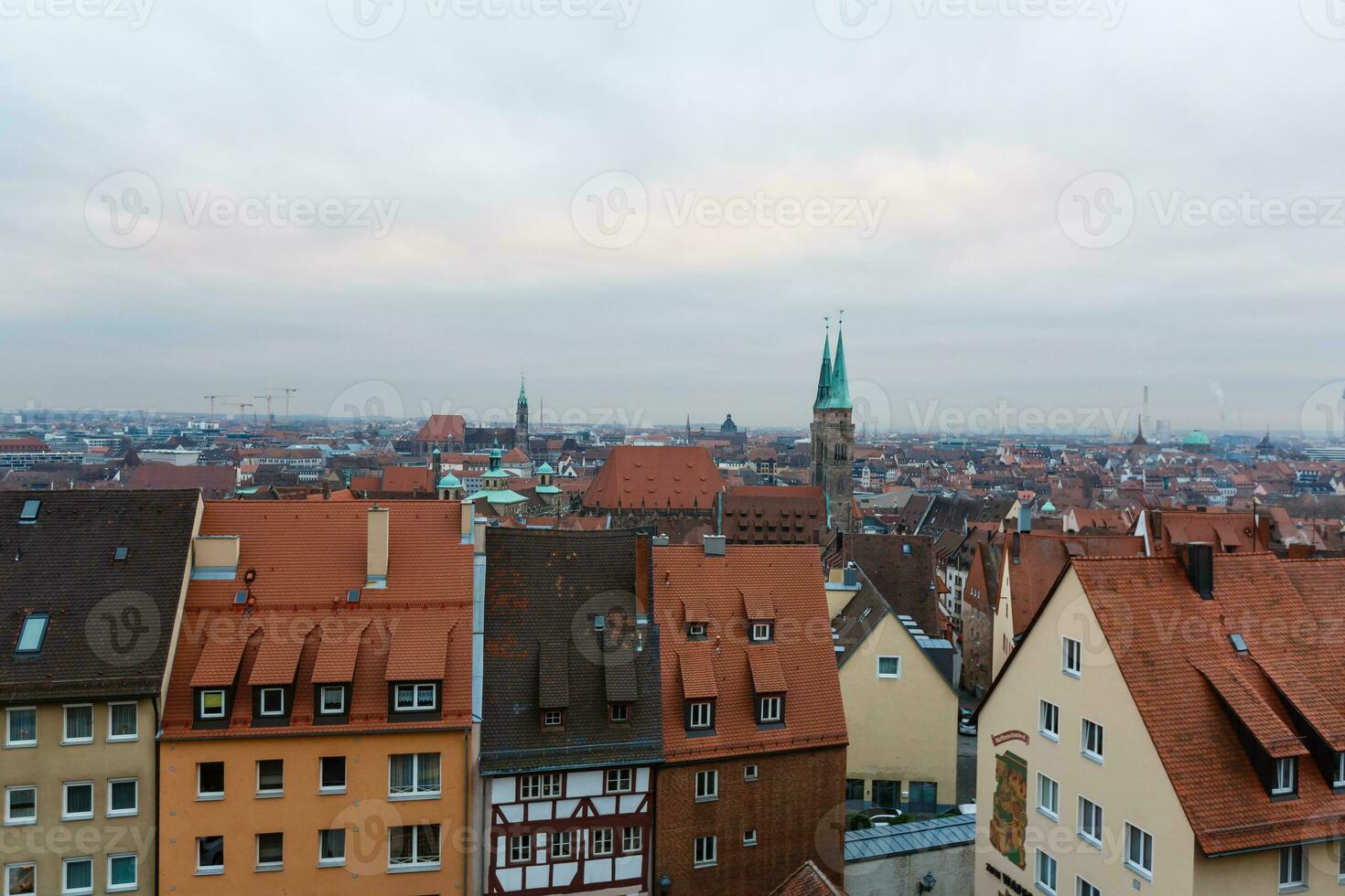 panorama av de gammal stad av Nürnberg foto