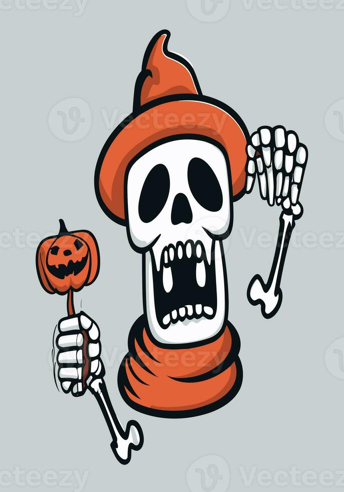 ai genererad halloween skelett skrämma och dela med sig foto