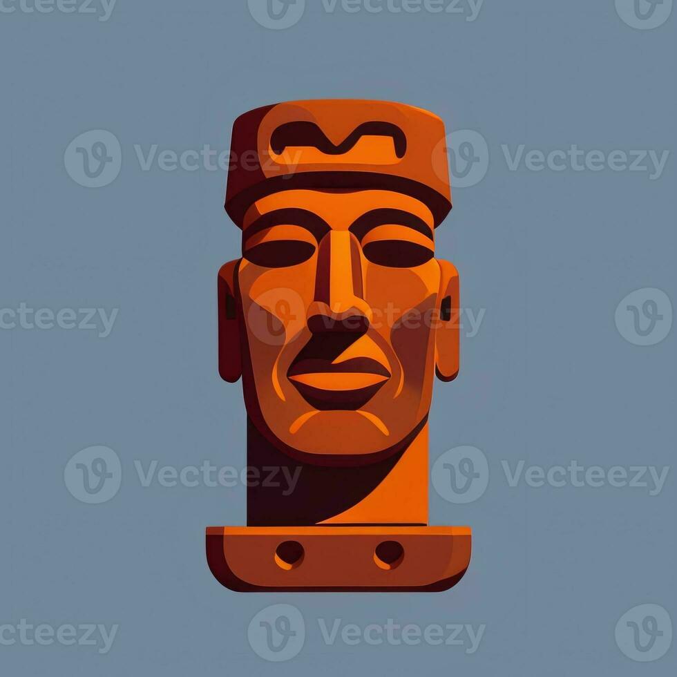 ai genererad moai staty sten huvud avatar gamer klämma konst klistermärke dekoration enkel bakgrund kulturell foto