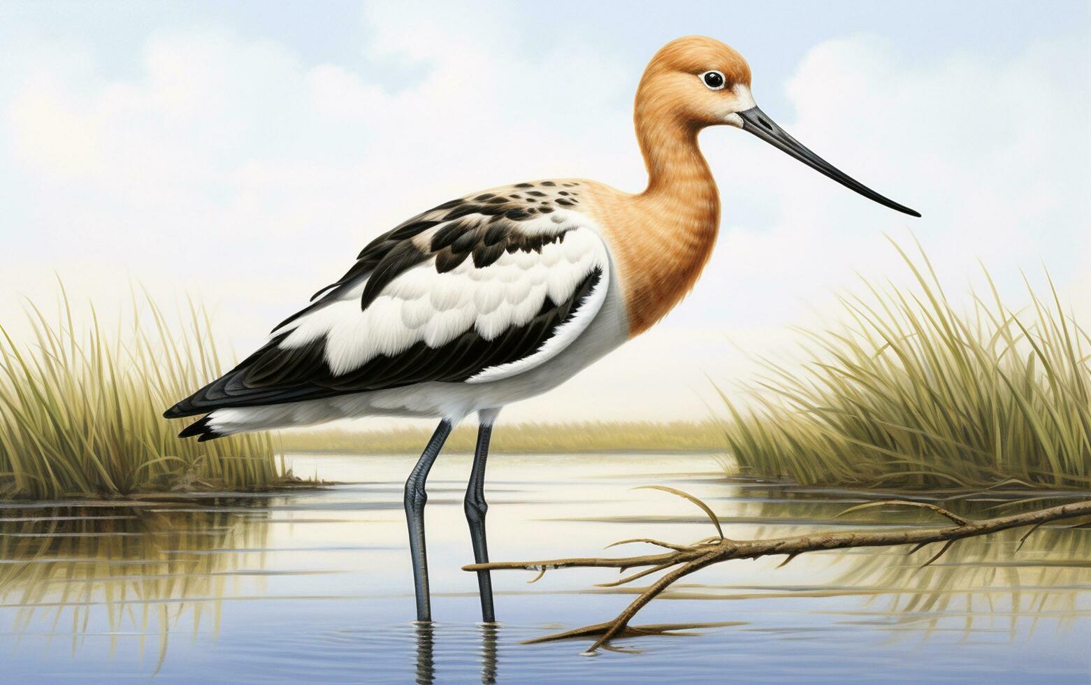 ai genererad amerikan avocet foto